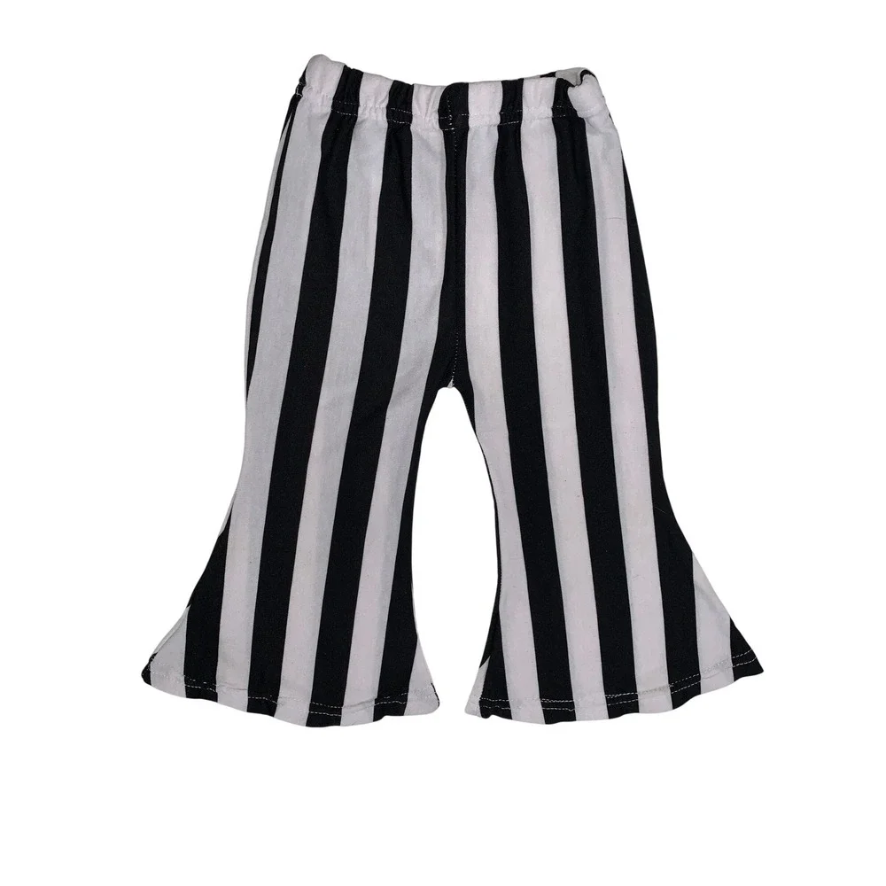 Kids Baby Blossom‎ Black White Stripe Bell Bottom Pants Toddler 12 18M